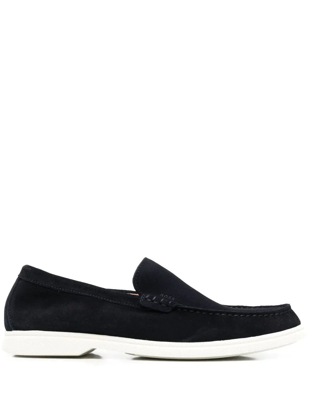 BOSS Almond-toe suede loafers Blue