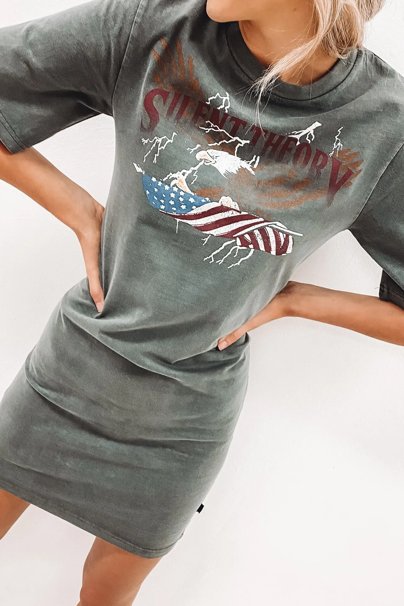 Deliberate Tee Dress Charcoal