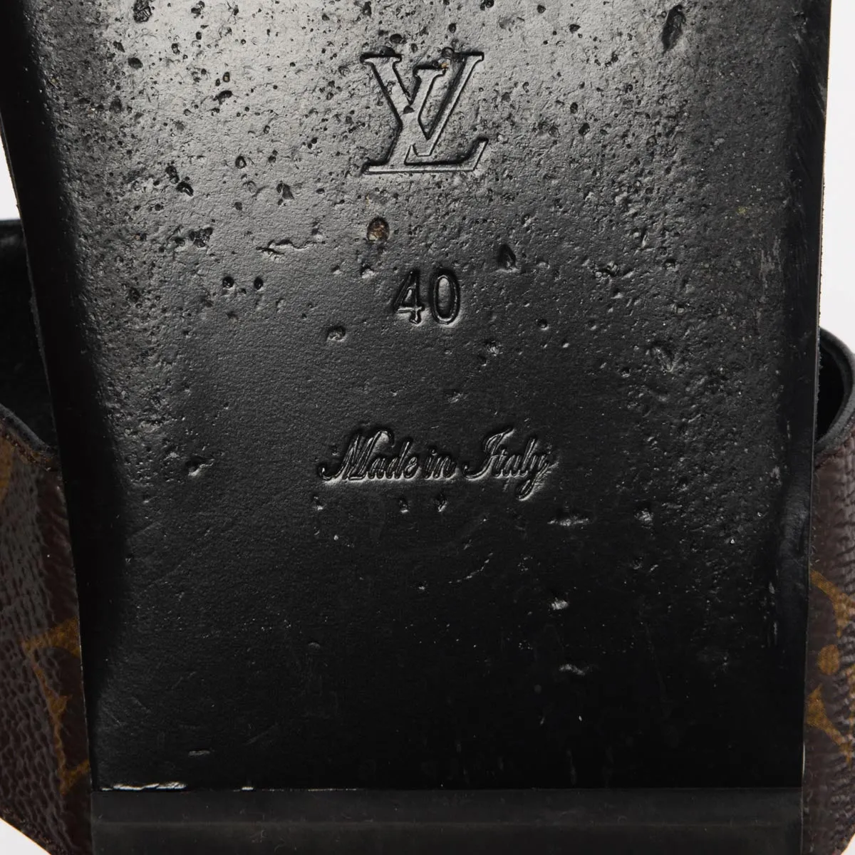 Louis Vuitton Black Calfskin & Monogram Bom Dia Flats 40